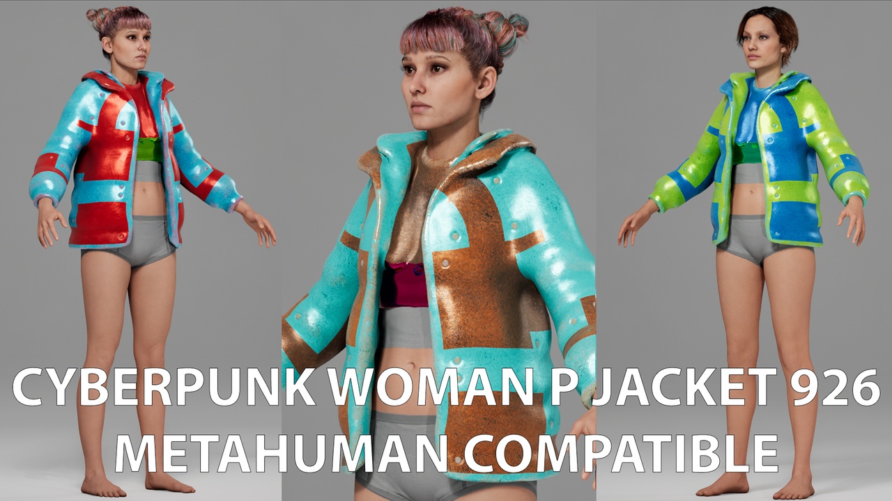 Media 1 for listing Cyberpunk Woman P Jacket 926 MetaHuman Compatible