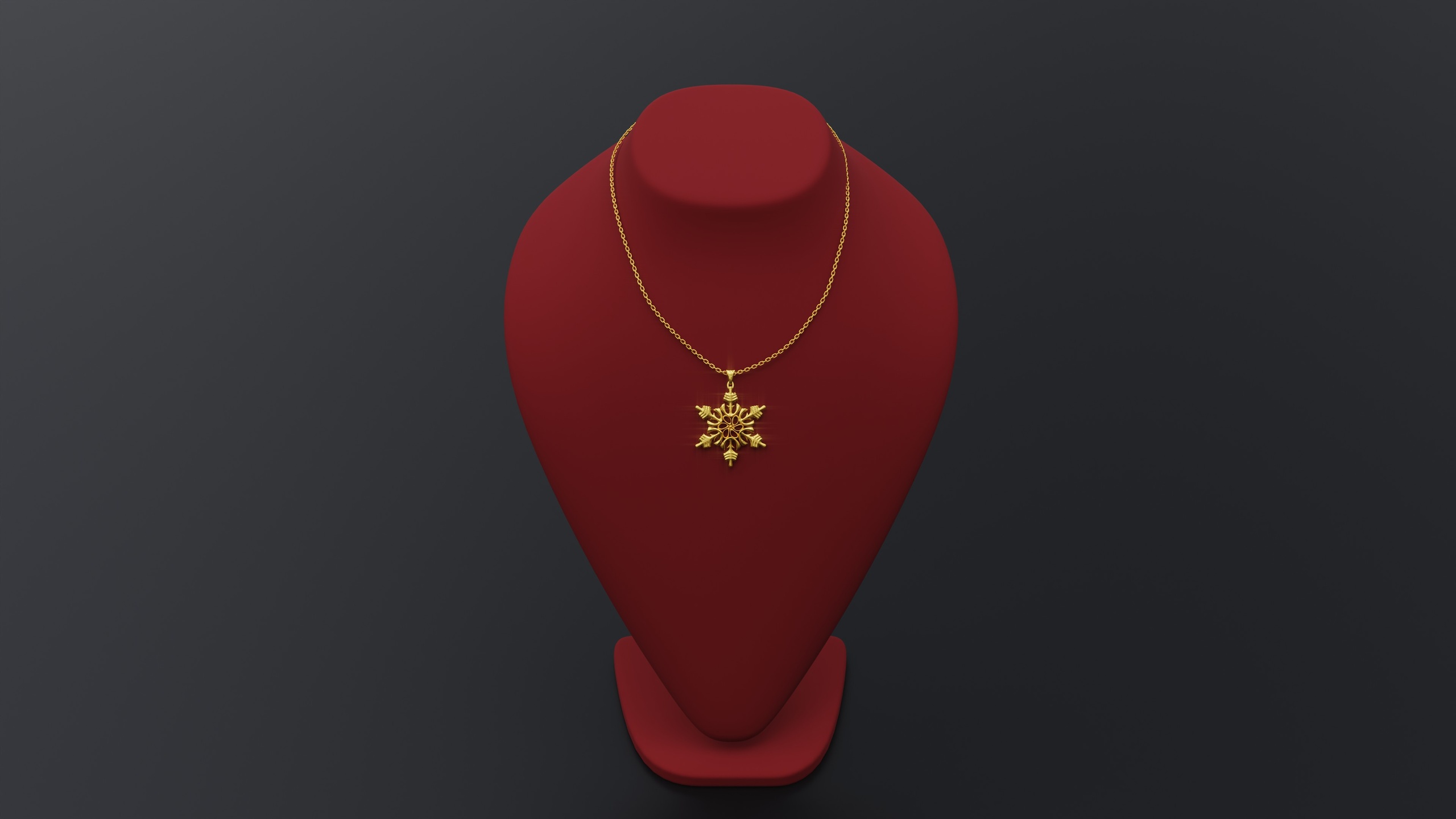Media 1 for listing Golden Snowflake Pendant