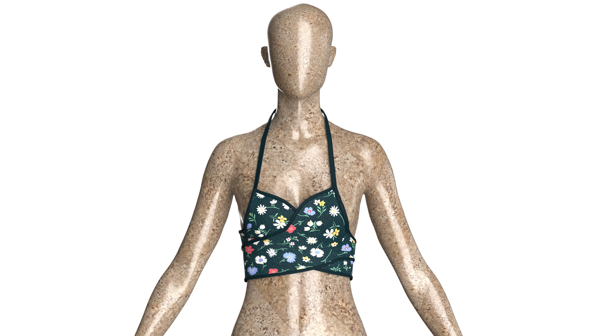 Media 1 for listing Girls Wrap Cross - Front Halter Crop Top | High Poly
