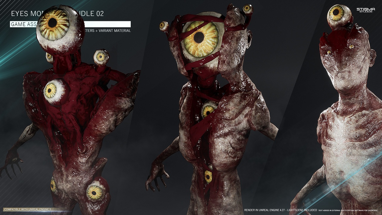 Media 1 for listing Eyes Monster Phase Bundle 02, Type B - Game Assets + Extra | STIGMA STUDIOS