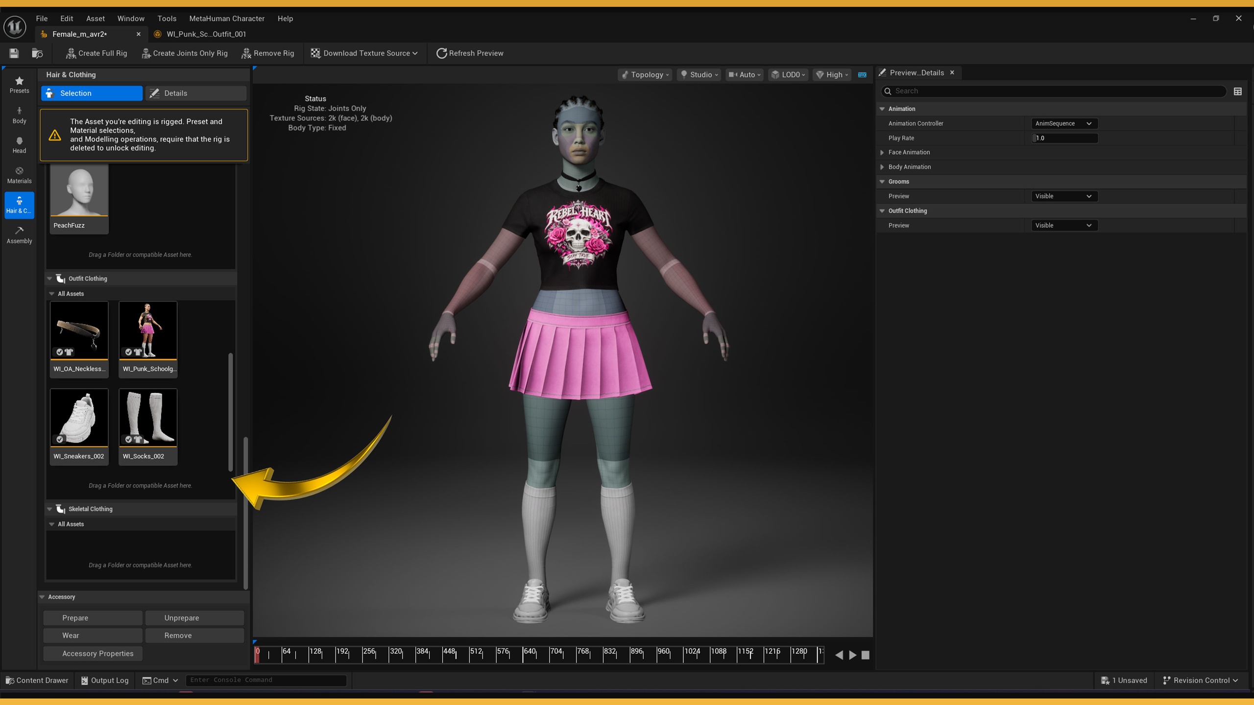 Media 1 for listing Punk_Schoolgirl_Outfit_001 For metahuman - MHPGK