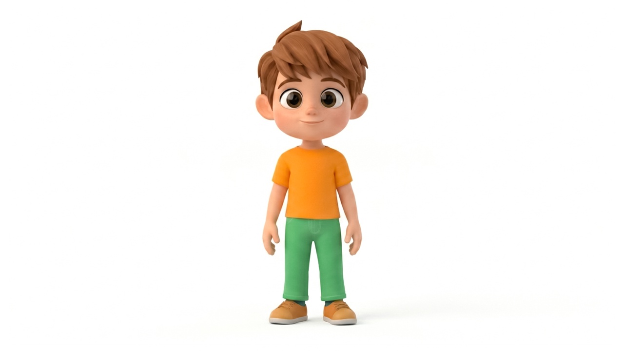 Media 1 for listing Cute Cartoon Boy Character Rigged & Animated | Game Ready Stylized Kid Avatar