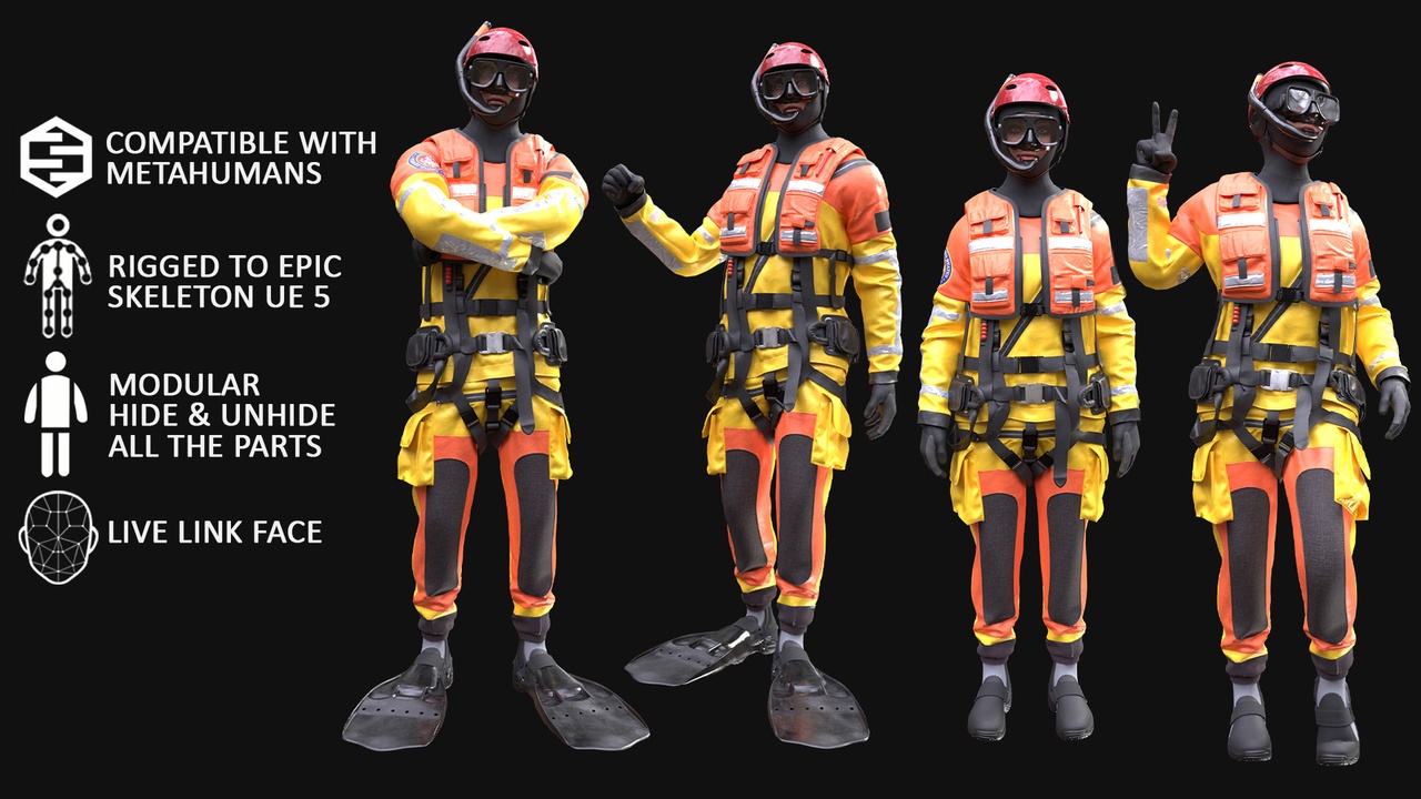 商品 Men's and Women's Rescue Suit - Modular - Rigged 的媒体 1