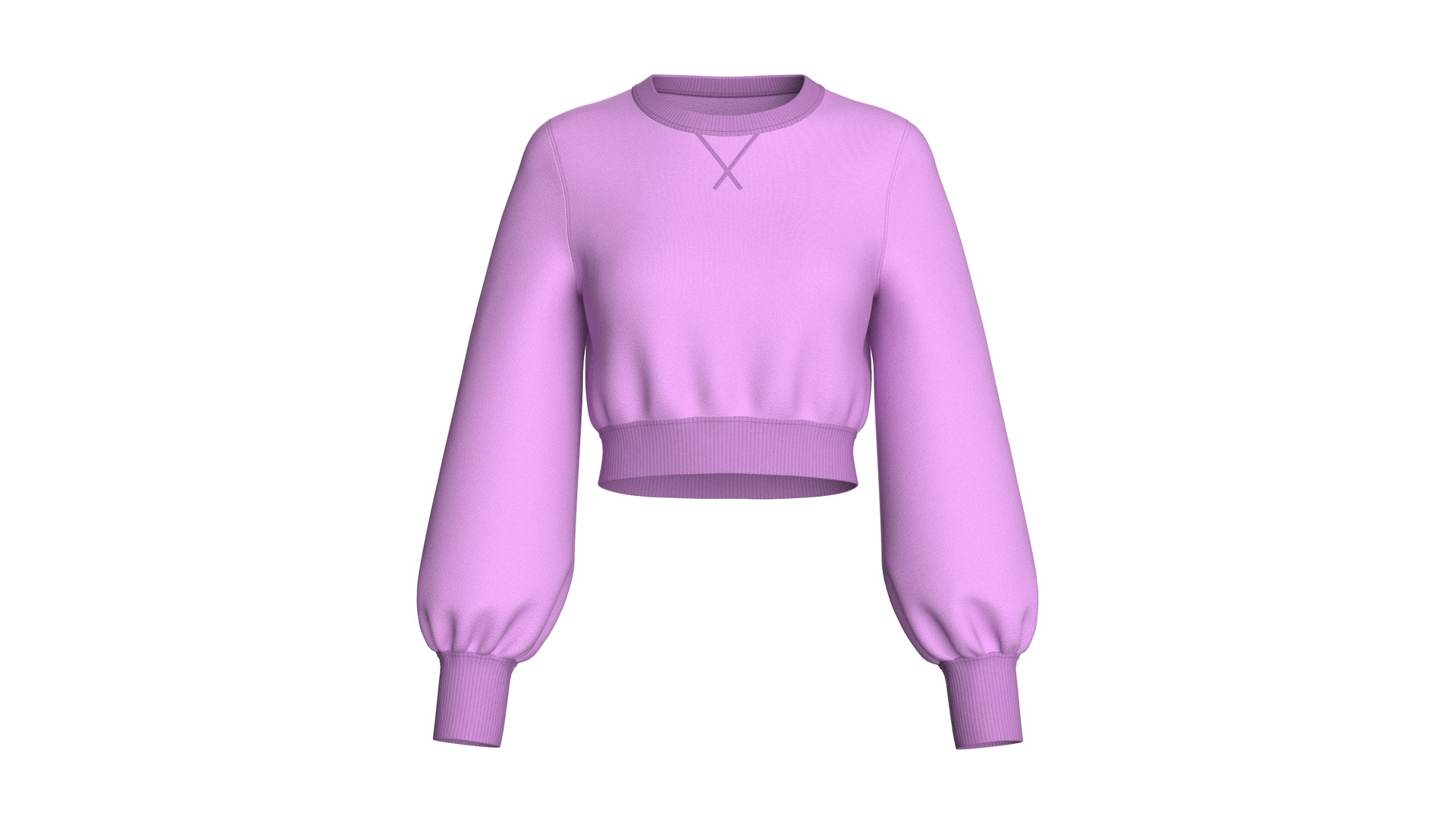 Media 1 for listing Girls Long Puffed Sleeves Cropped Sweatshirt | High Poly