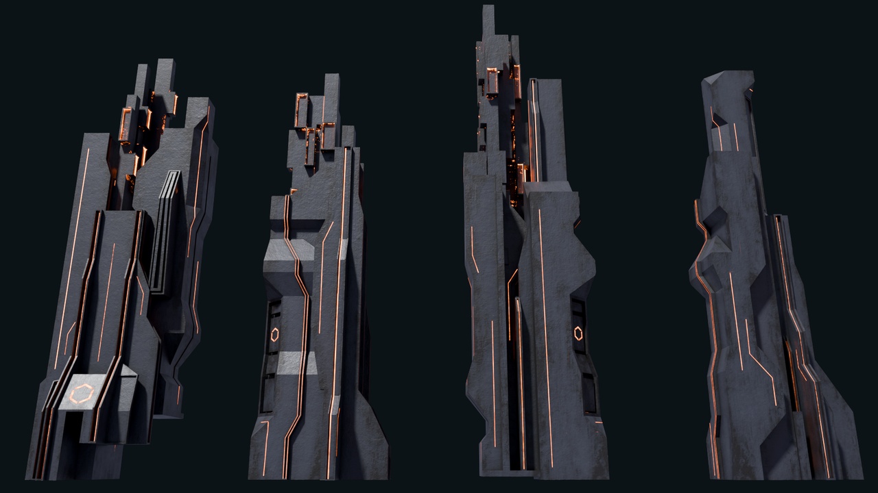 Sci-Fi building Modular set Low Poly 제품 등록을 위한 미디어 1개