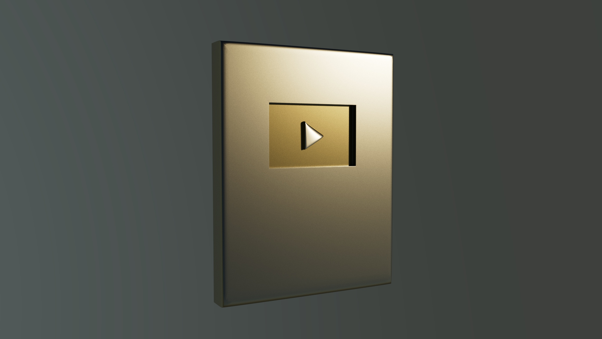 Stylized Golden Play button – Low Poly 3D Wall Prop (FBX, OBJ, GLB) | Fab