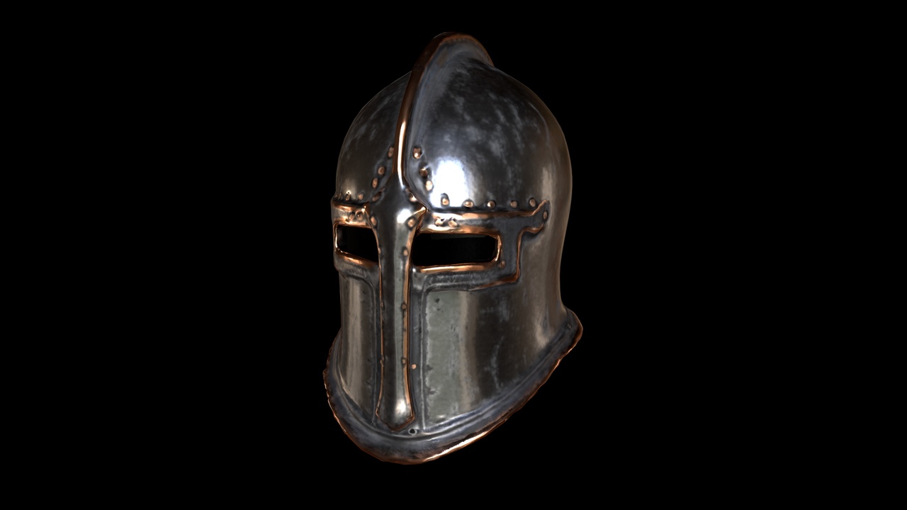 Media 1 for listing Medieval Steel Helmet – High Quality PBR Armor Asset