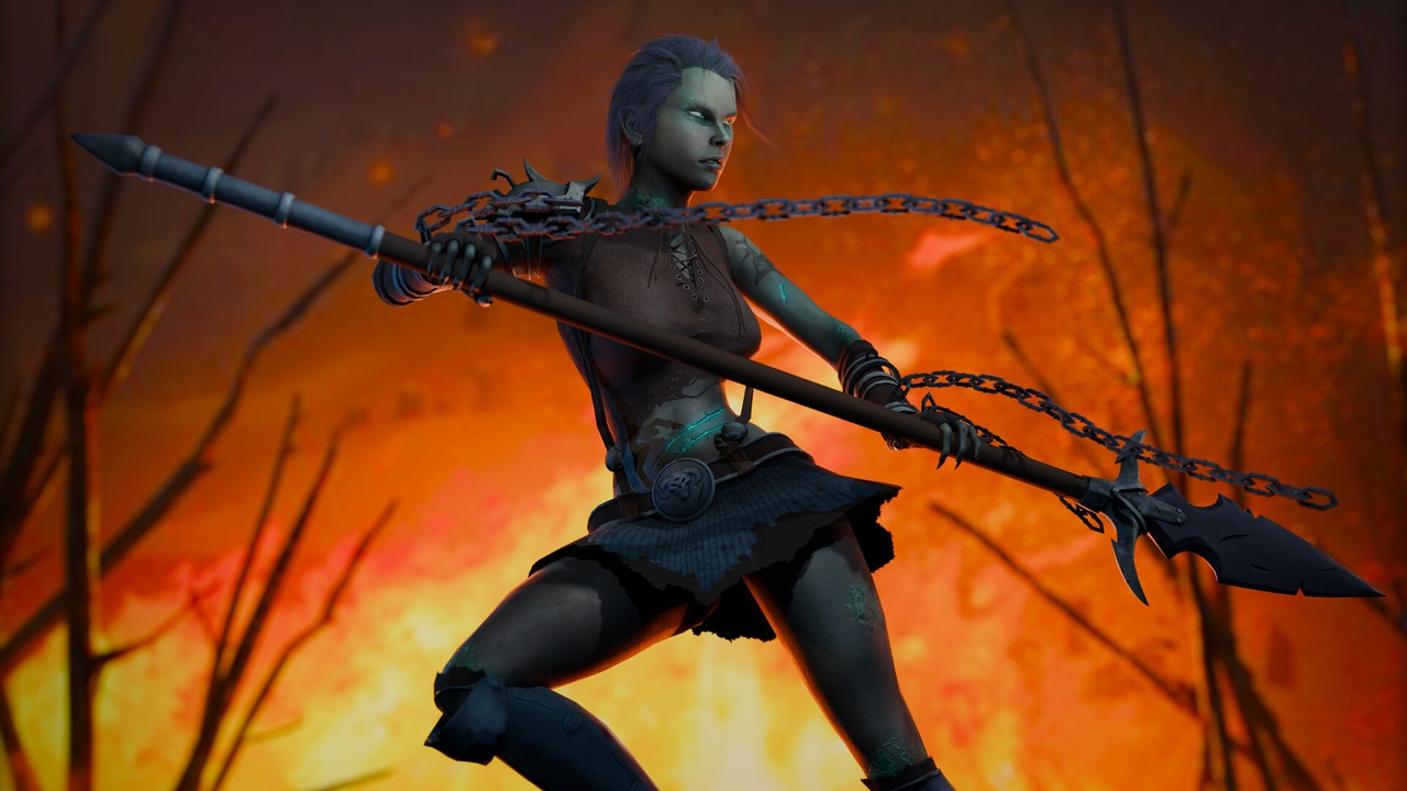 Media 1 for listing Corrupted Warrior – Dark Fantasy Character (Rigged & Animated, Game-Ready)