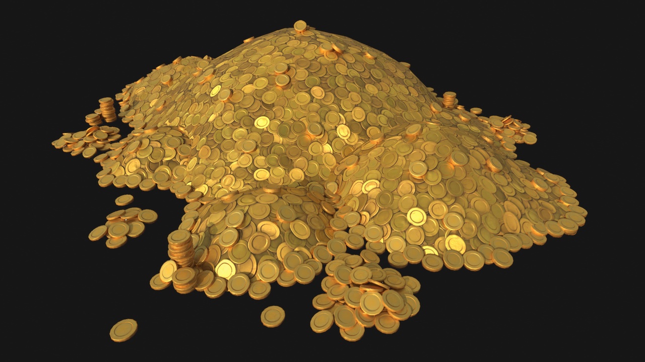 Media 1 for listing Pile Of Gold Coin Pack Golden Coins Treasure Set
