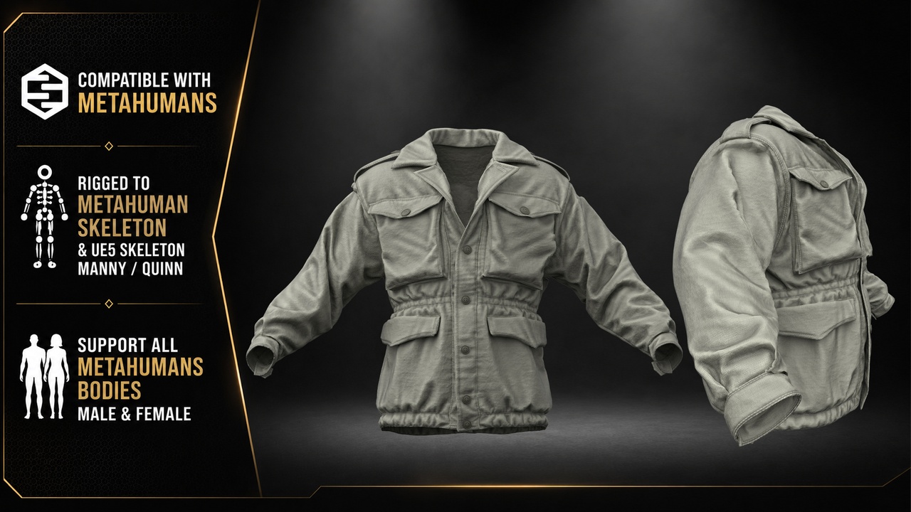 Media 1 for listing MetaHuman Military Field Jacket - MHPKG