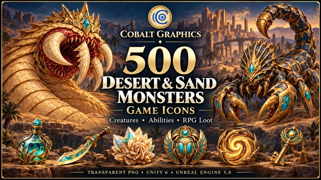 Desert & Sand Monsters Game Icons | 500 | Monsters, Abilities & RPG Loot — Cobalt Game Assets
