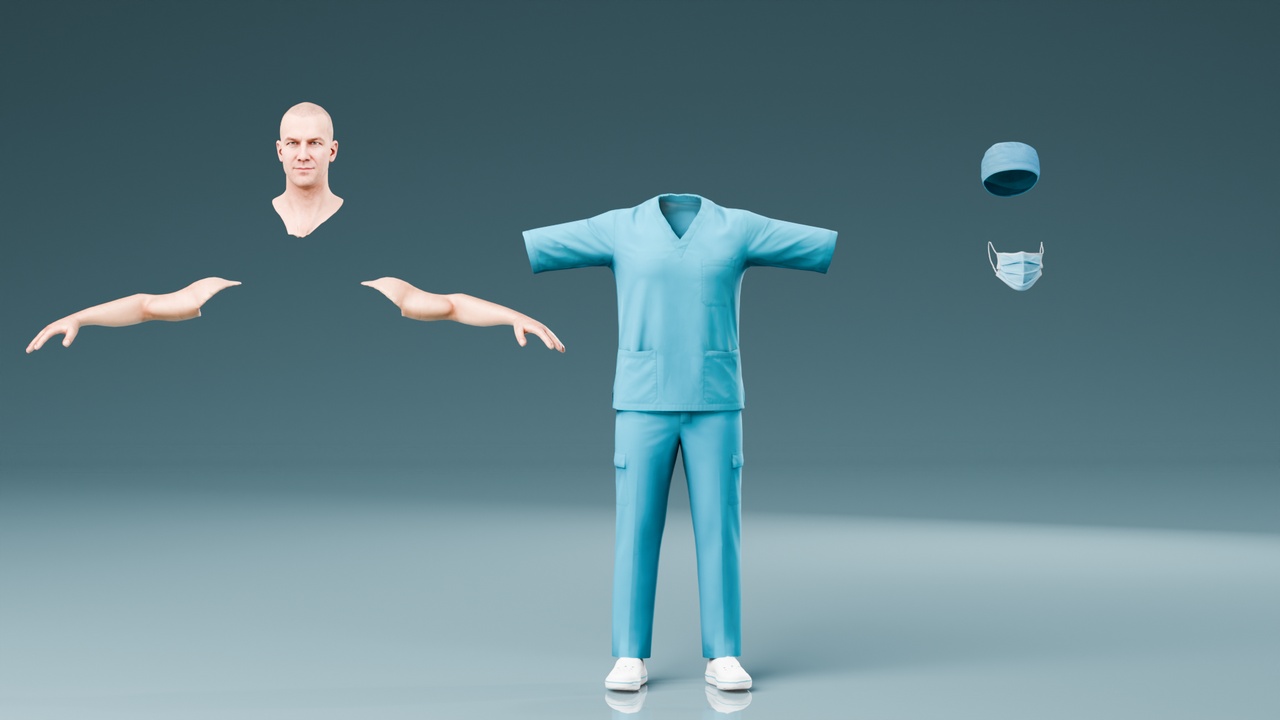 Media 1 for listing Realistic Male Surgeon Doctor Rigged
