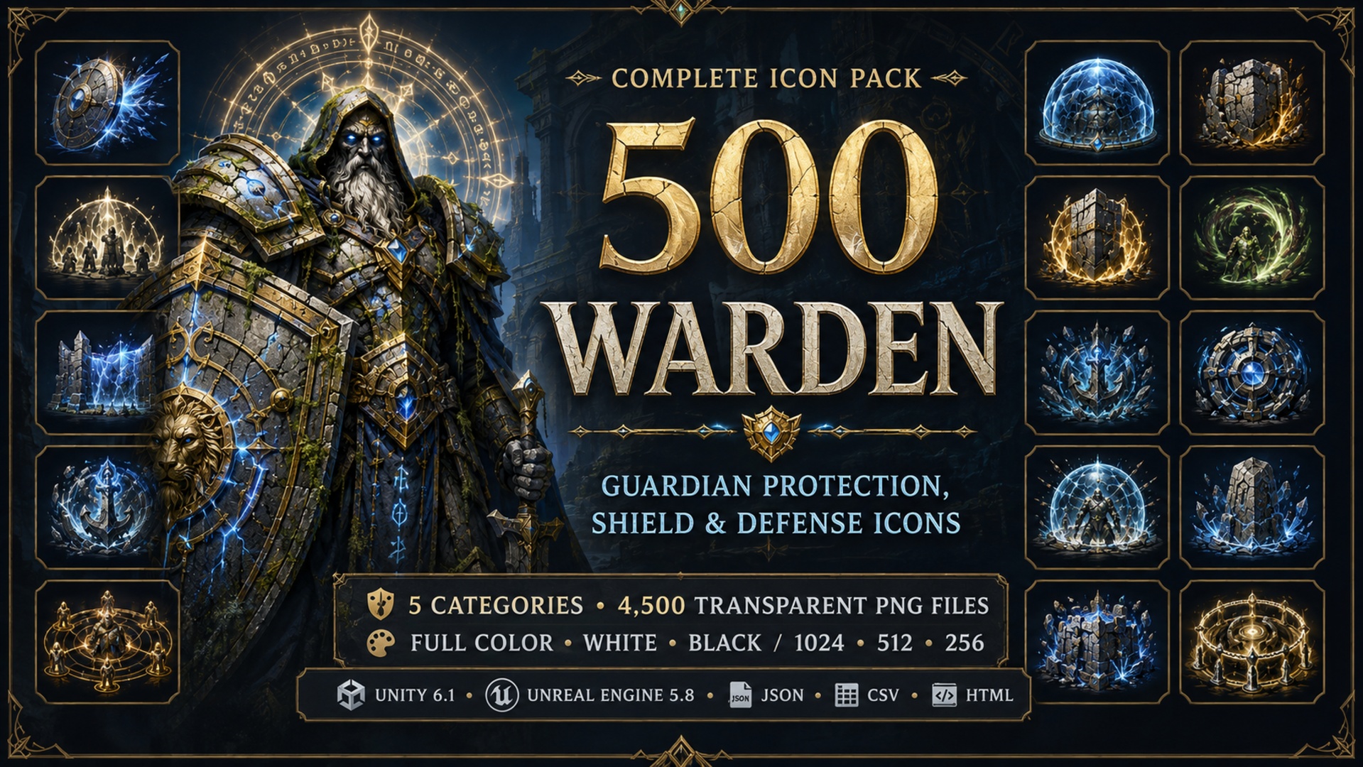 Media 1 for listing 500 Warden & Guardian Protection, Shield & Defense Ability Icons