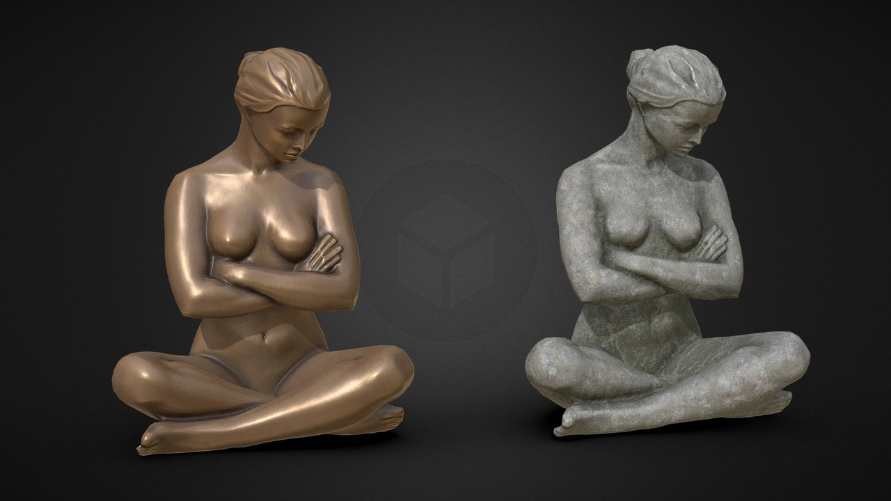 Media 1 for listing Seated Female Sculpture 2 pieces
