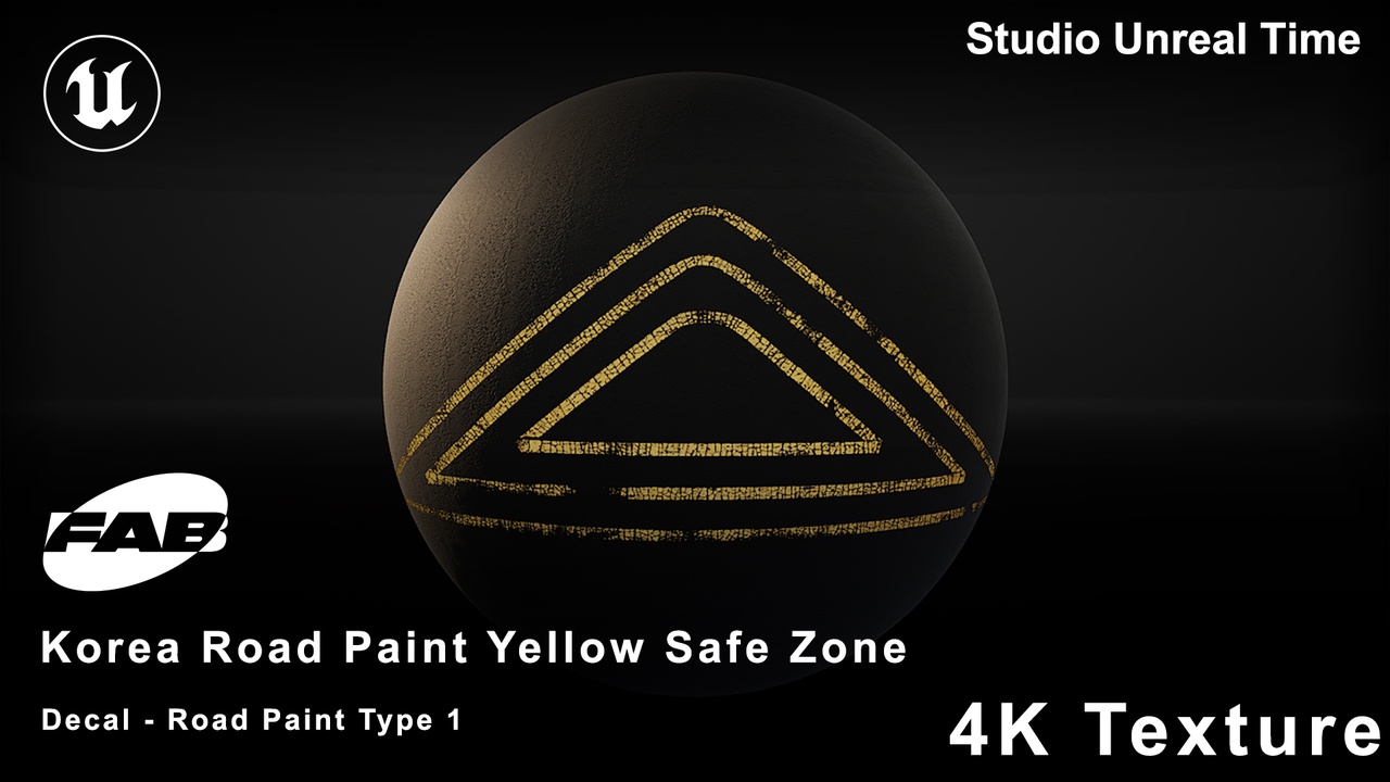 Media 1 for listing Korea Road Paint Decal Yellow Safe Zone Asset Type 1