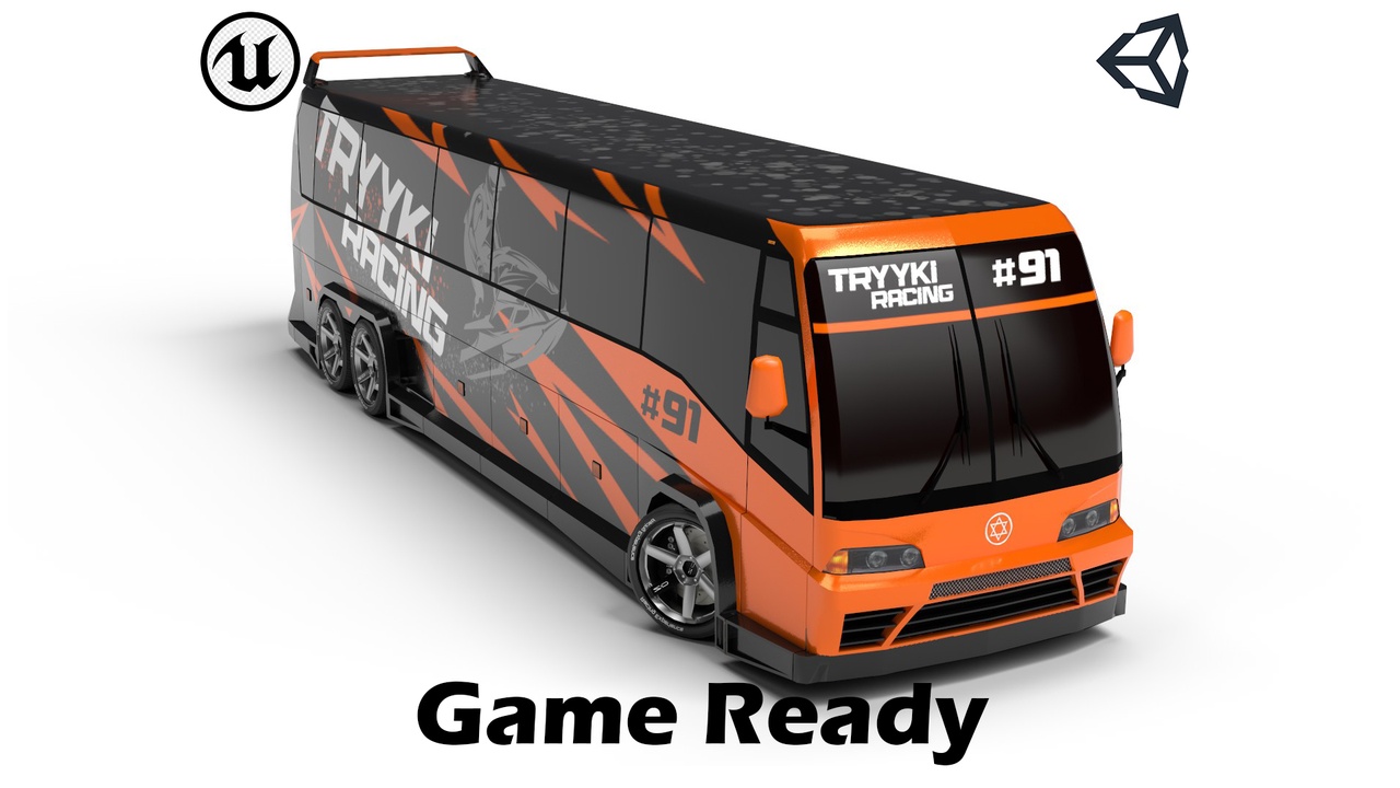 Modified Sports bus Game Ready | Fab
