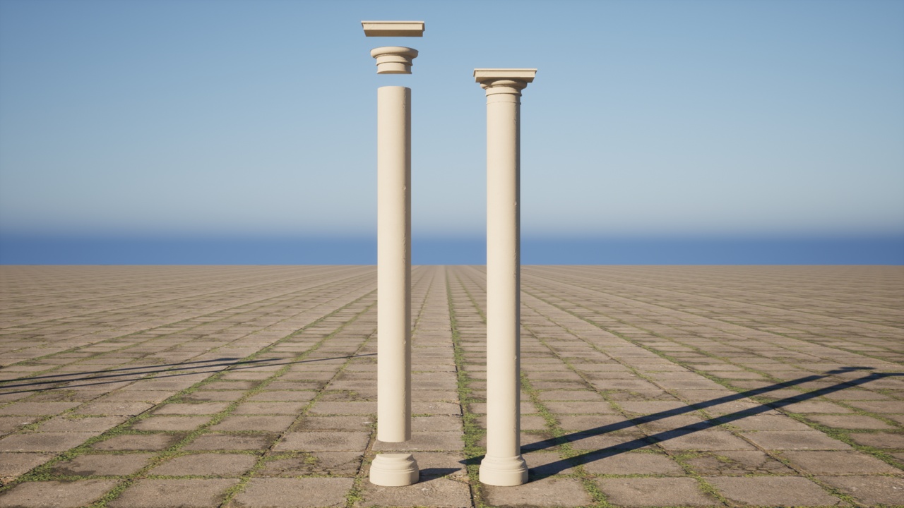 Media 1 for listing Ancient Half Column (Type A2) – Scalable 4‑Piece Modular System