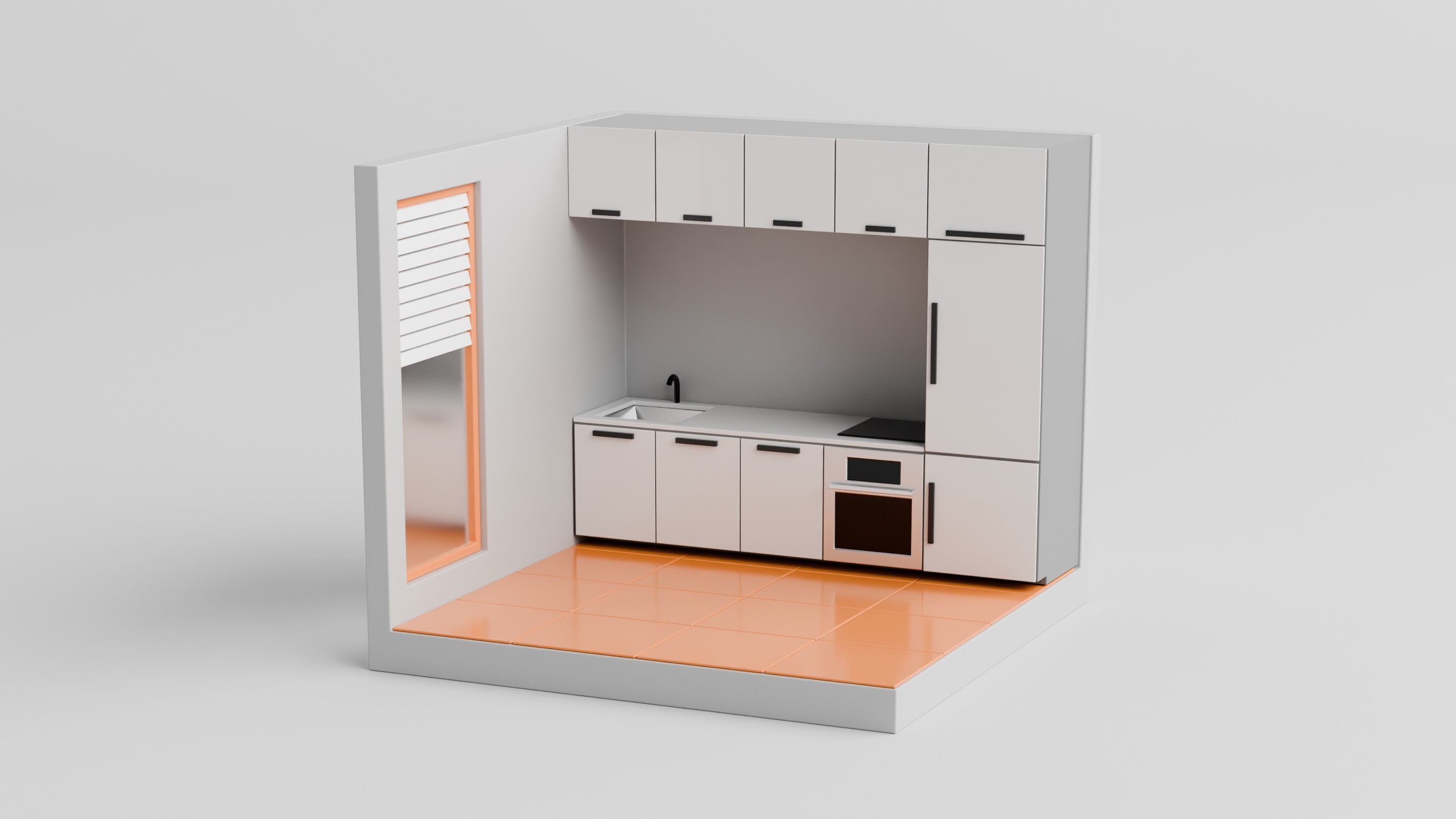 Stylized Isometric Kitchen Interior | Fab