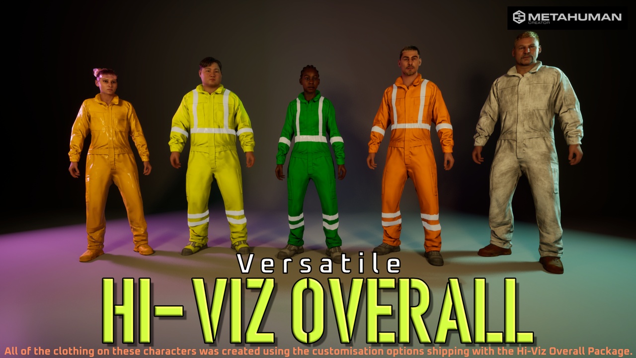 Media 1 for listing Versatile Hi-Viz Overall for MetaHumans