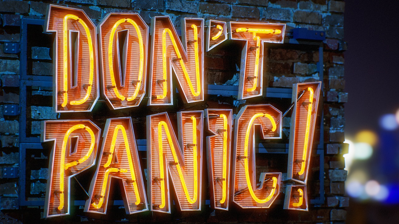 Media 1 for listing Neon Sign - DON'T PANIC!