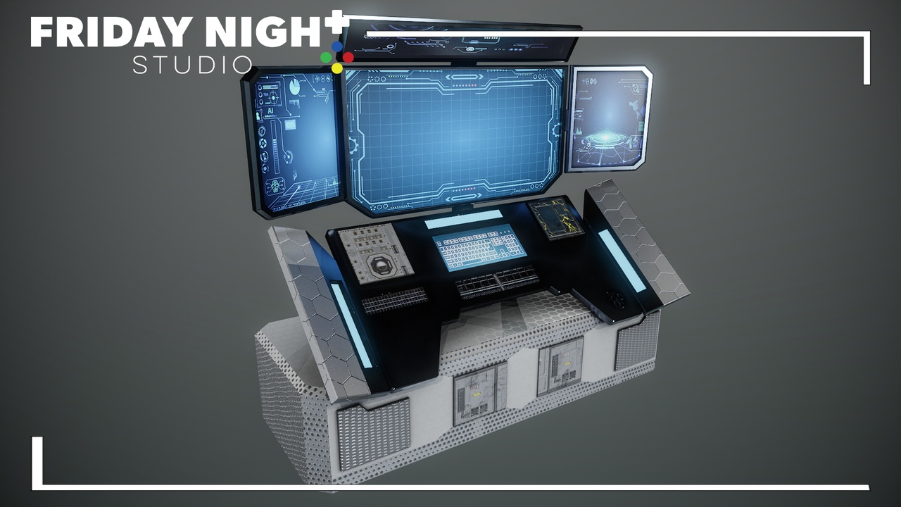 商品 Futuristic Computer Terminal Control Tower 的媒体 1