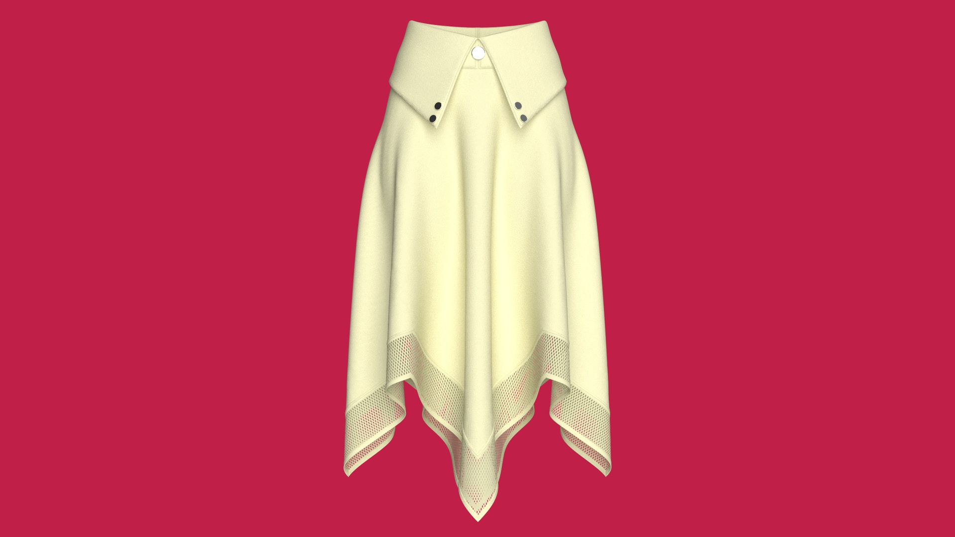 Media 1 for listing Girls Collar - Waistband Skirt With Mesh Hem | High Poly