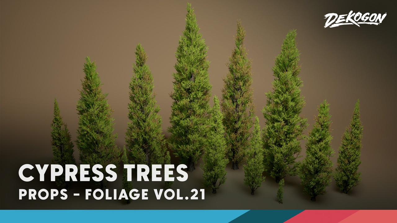Media 1 for listing Foliage VOL.21 - Cypress Trees ( Low Poly)