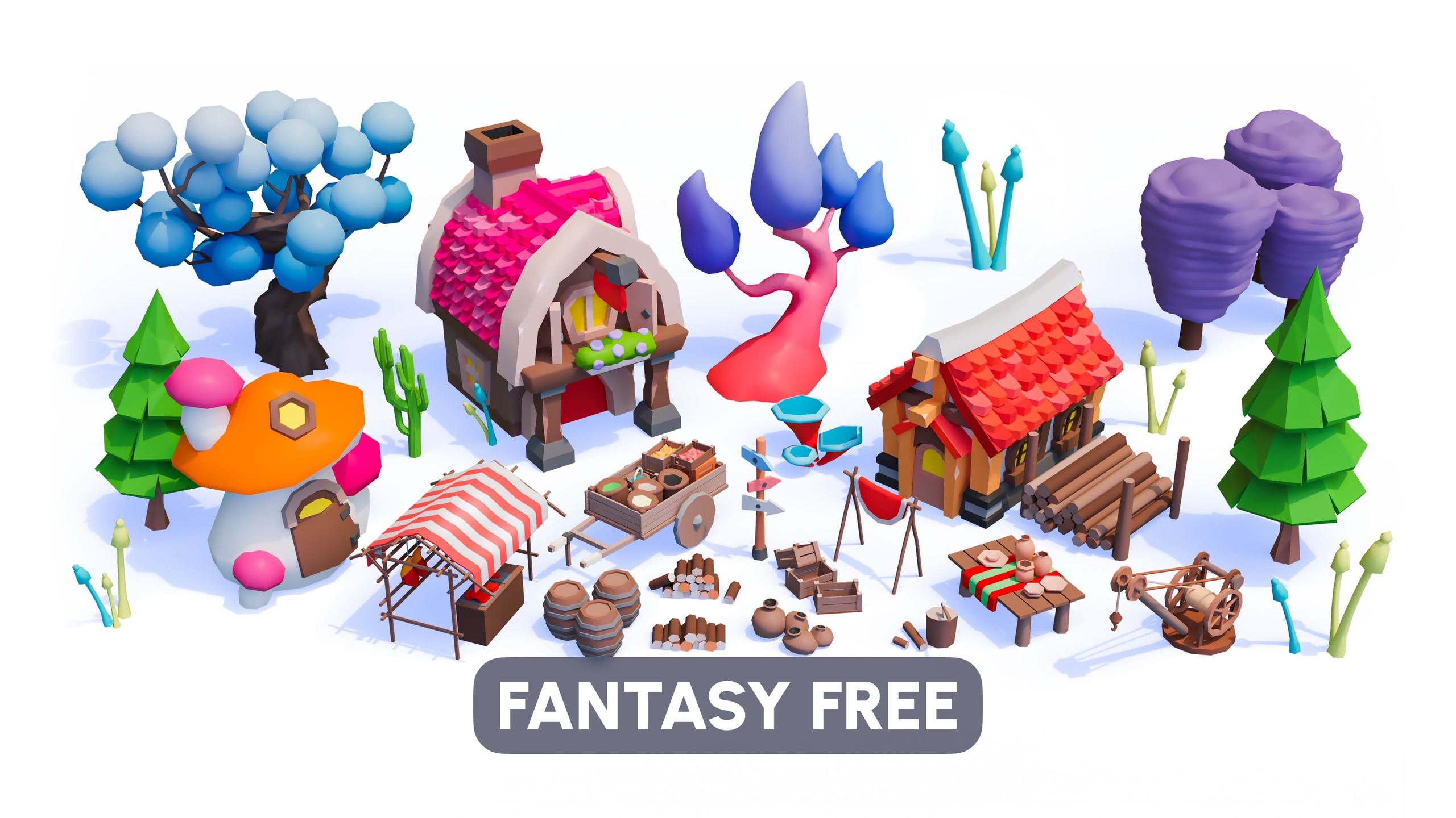 商品 Fantasy FREE - Low Poly 3D Models Pack 的媒体 1