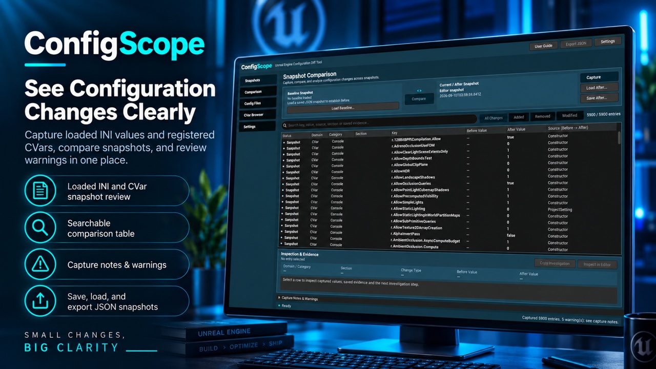 Media 1 for listing ConfigScope - Config & CVar Snapshot Comparison
