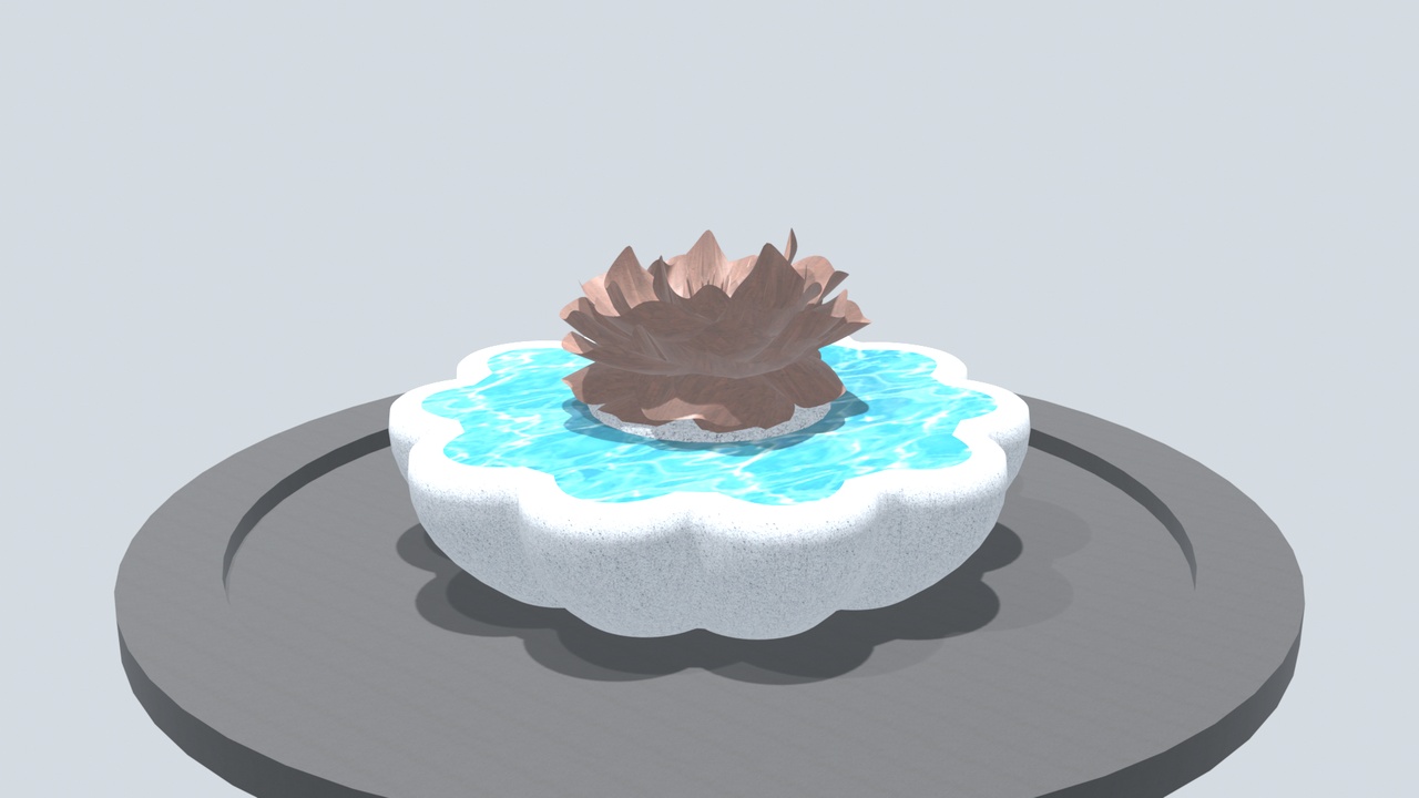 Media 1 for listing Chinese Lotus Flower Stone Water Fountain Pool 3D Model