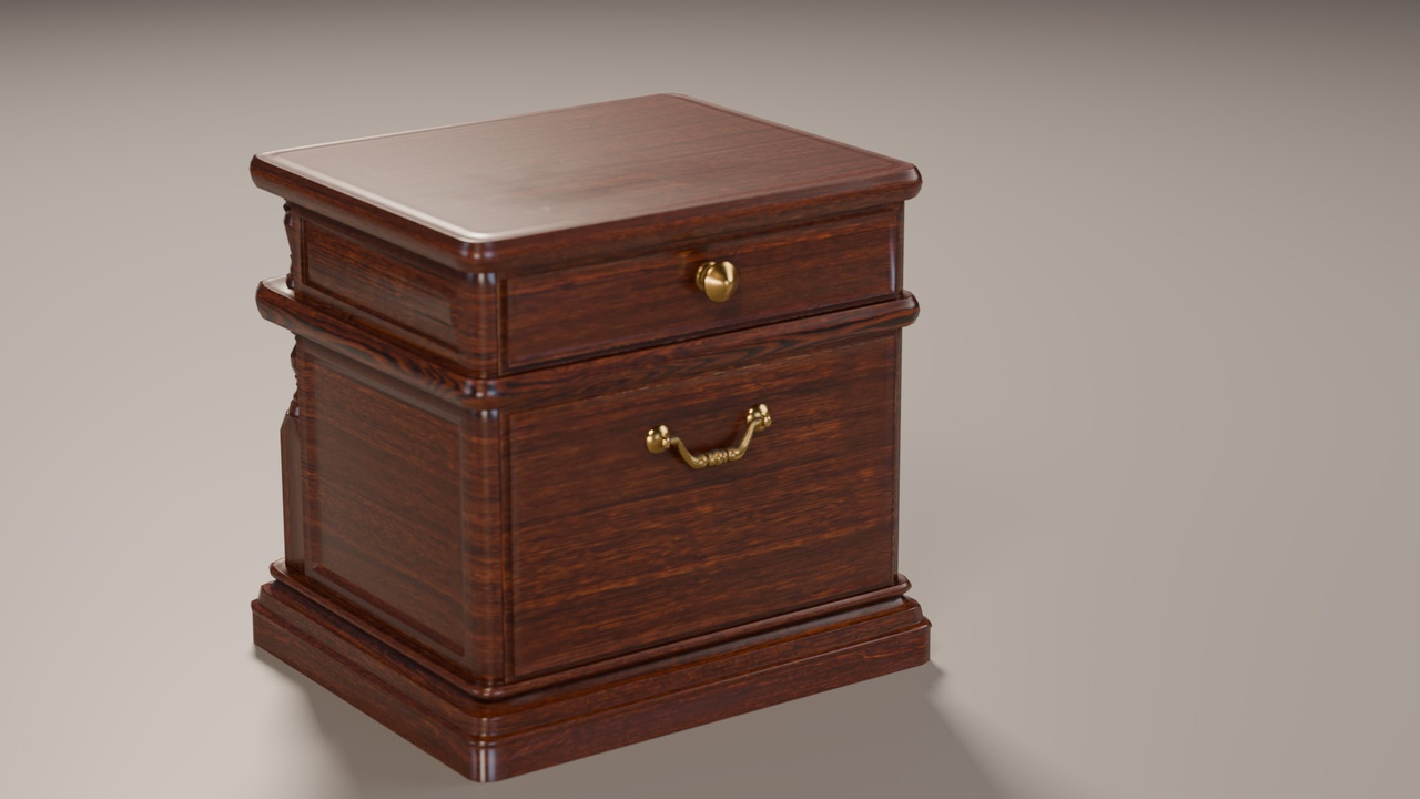 Media 1 for listing Victorian Nightstand with Functional Drawers — Rigged & Game-Ready