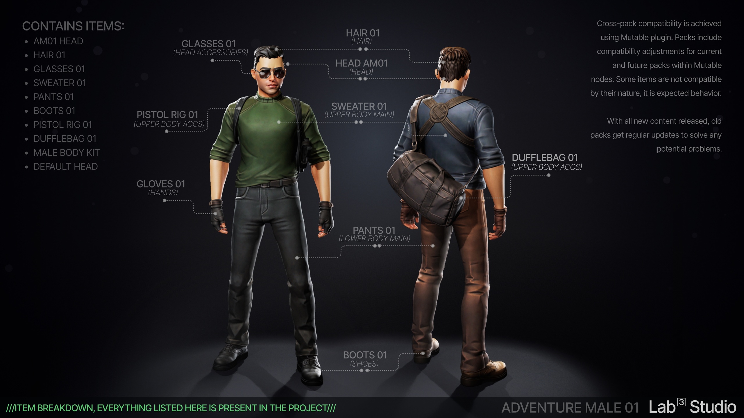 Media 1 for listing Adventure Male 01: Stylized Character