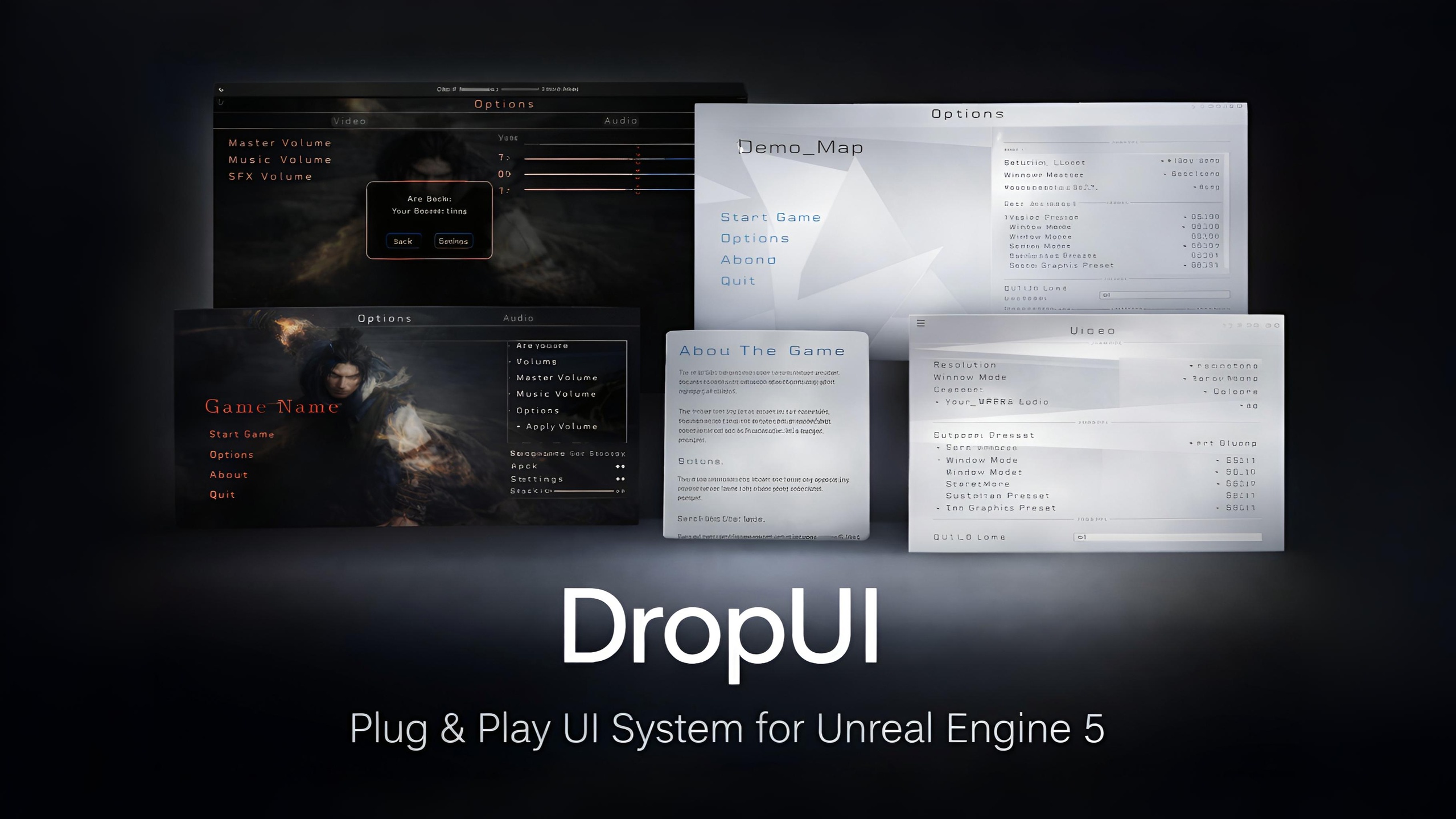 DropUI — Plug & Play Modular Menu & Settings UI System | Fab