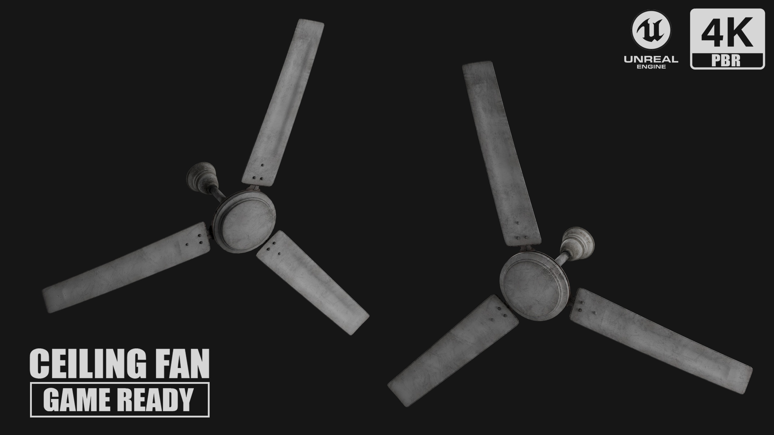 Media 1 for listing Heavy Housing 3B Ceiling Fan - 6 Texture Variants Game Ready