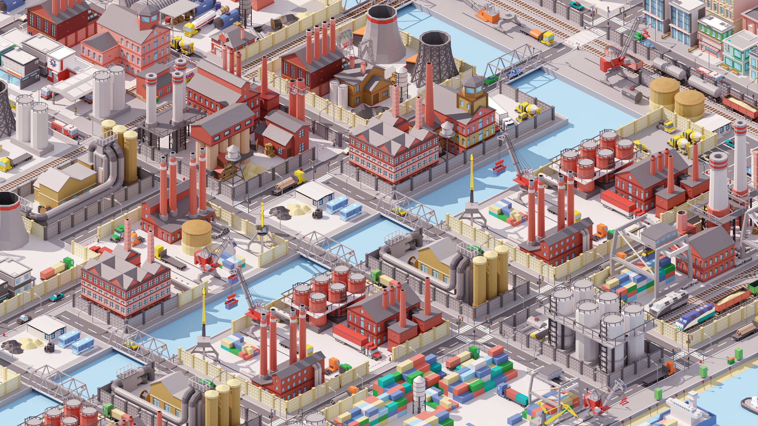 Media 1 for listing Industrial City - Low Poly 3D Models Pack