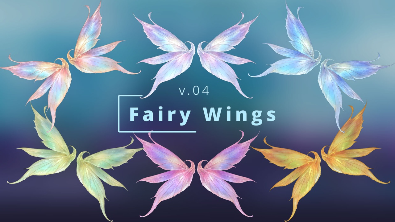 Media 1 for listing Fairy Wings - Animated - V04