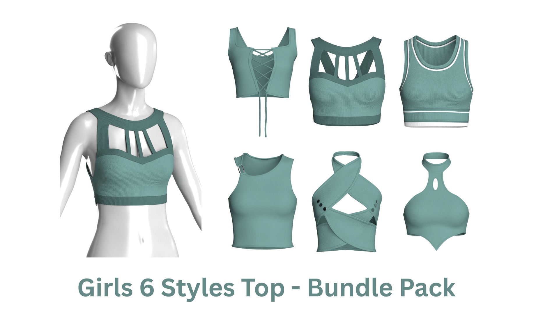 Media 1 for listing Girls 6 Styles Top - Bundle Pack | High Poly