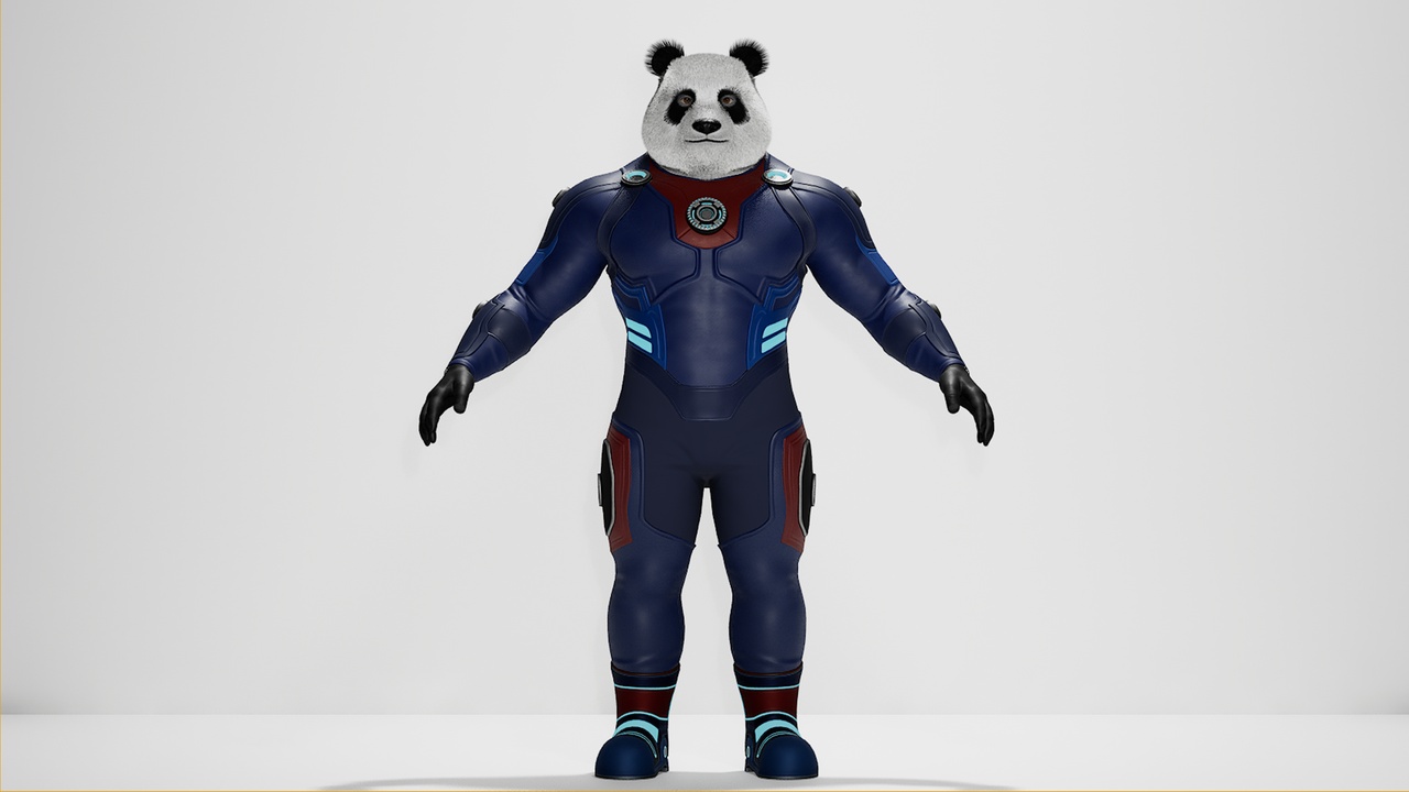 Media 1 for listing Kamo - Metahuman Editable Character PandaMan Set ( Character + groom + Outfits )