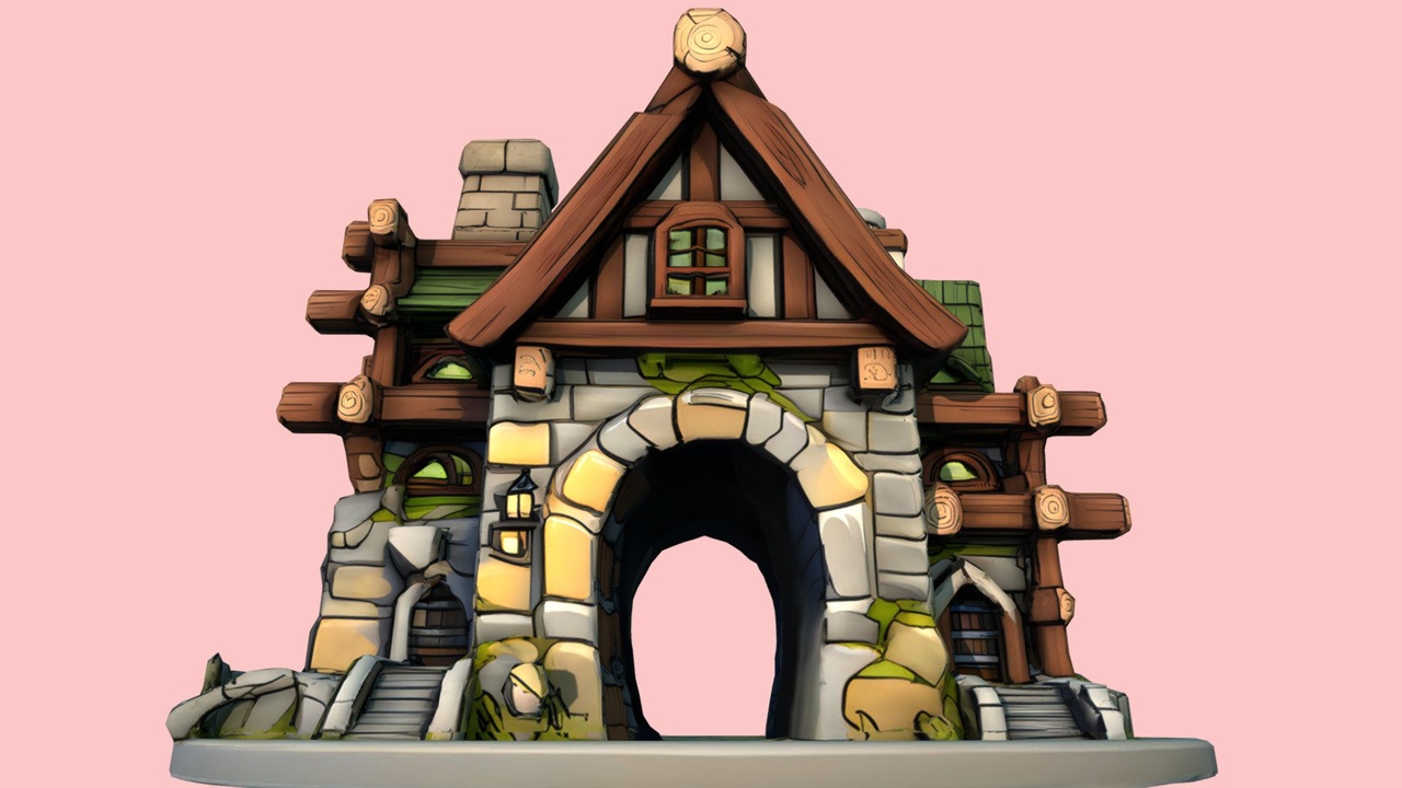 Media 1 for listing Fantasy House – Stylized Medieval Cottage
