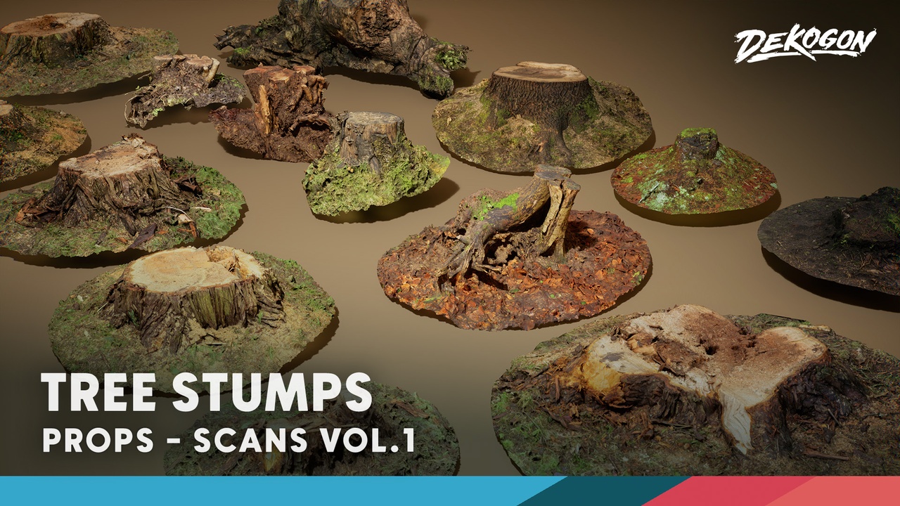 Media 1 for listing Scans VOL.1 - Tree Stumps (Nanite & Low Poly)
