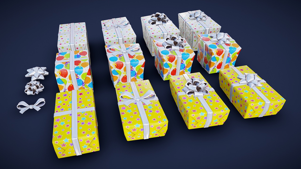 Media 1 for listing Stylized Gift Boxes - Game Ready