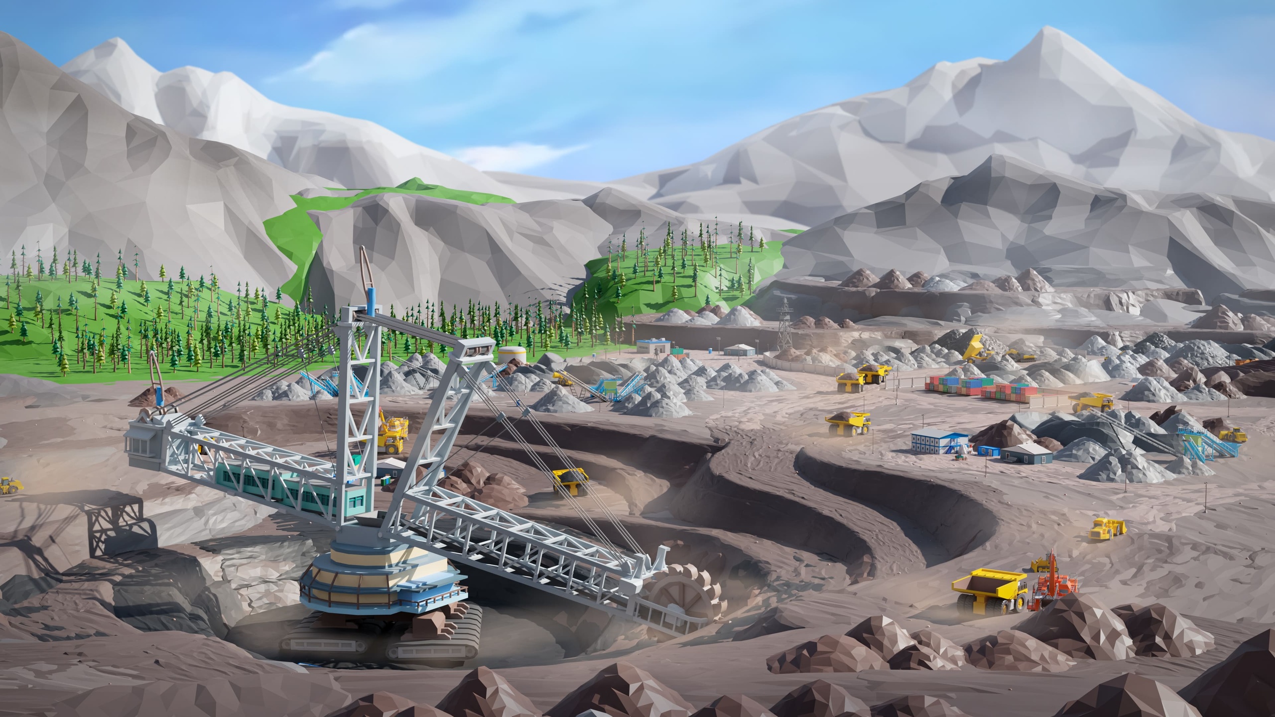 Media 1 for listing Mining Facility - Low Poly 3D Models Pack