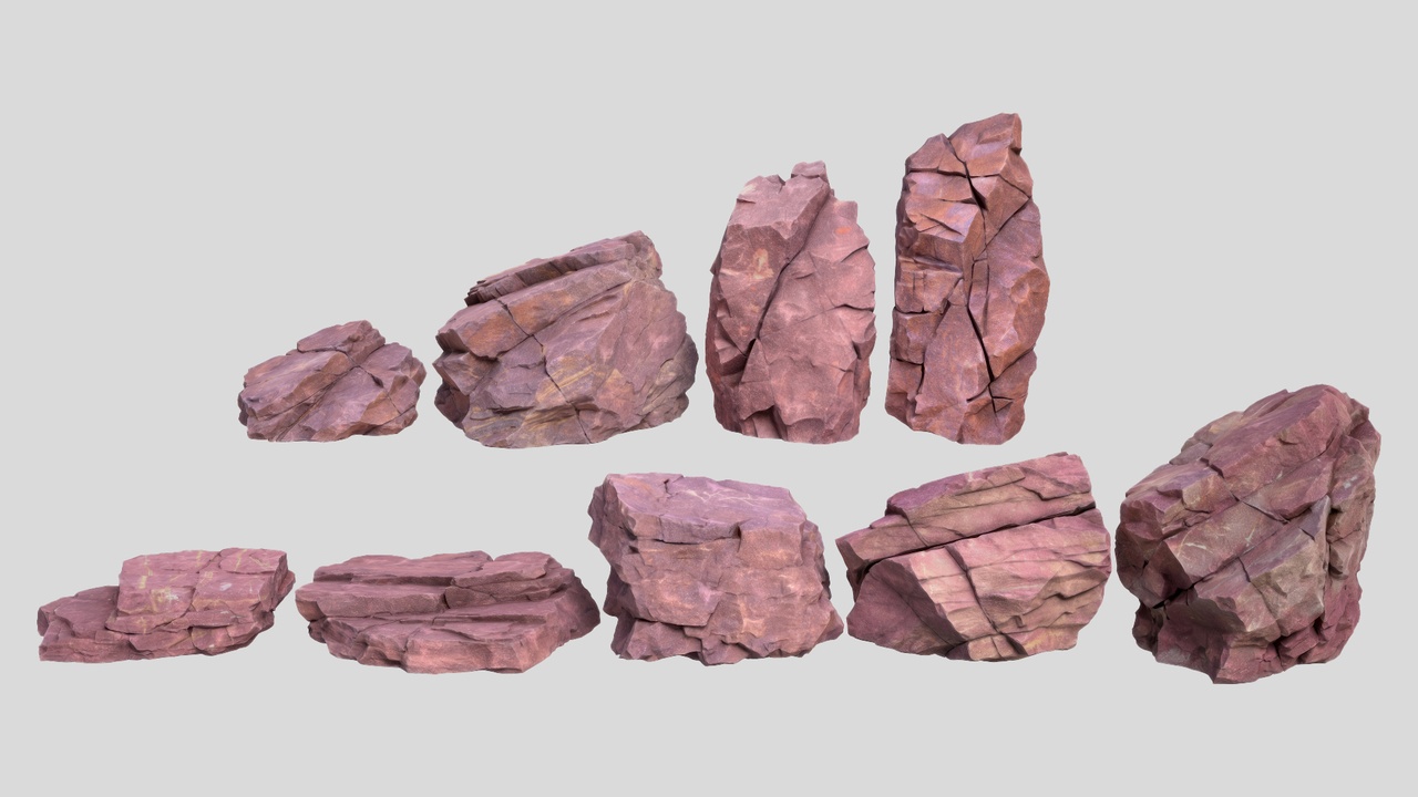 Media 1 for listing 9 Highpoly Modular Sandstones 3D Pack A 260616