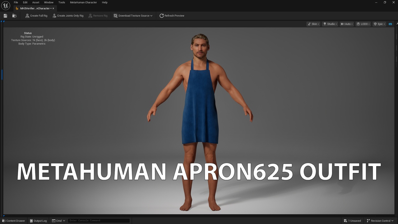 Media 1 for listing MetaHuman Apron625 Outfit
