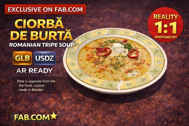 Romanian Tripe Soup AR Ready Photogrammetry 3D Model (1:1 Real ) — Cobalt Game Assets