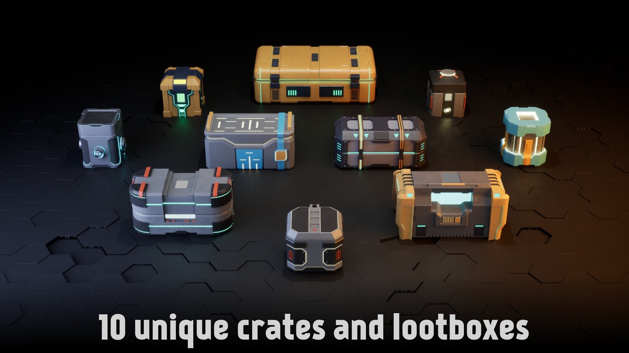 Sci-Fi Crates 제품 등록을 위한 미디어 1개