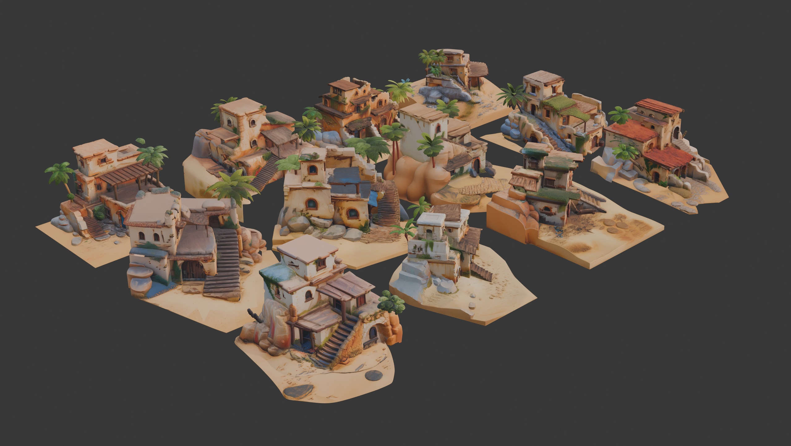 Media 1 for listing Stylized Desert Buildings Set