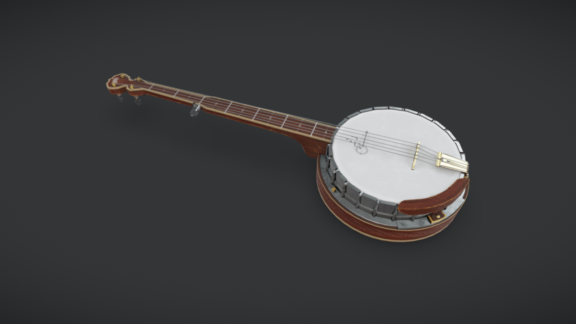 Old Banjo Musical Instrument Low-poly PBR | Fab
