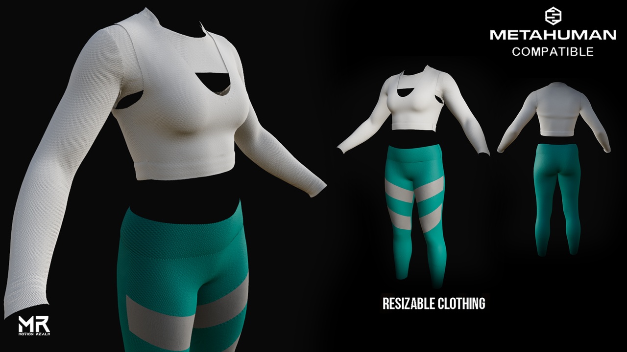 Media 1 for listing MetaHuman Gym Outfit – Woman's Athletic Wear