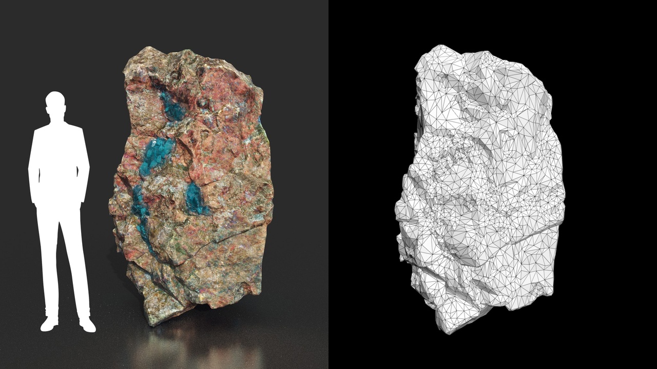 Media 1 for listing Low Poly Blue Gem Mineral Rock 210823